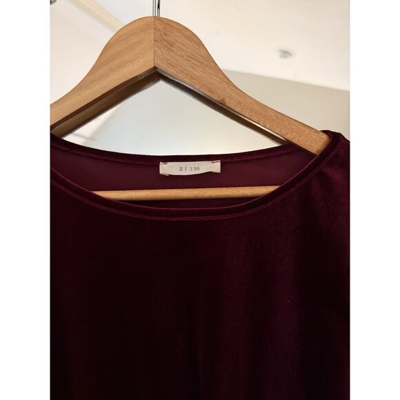 RJ 220 Y2K Long Sleeve Velvet Ruby Blouse Top Shirt Sz Large Babydoll Style - Picture 3 of 4